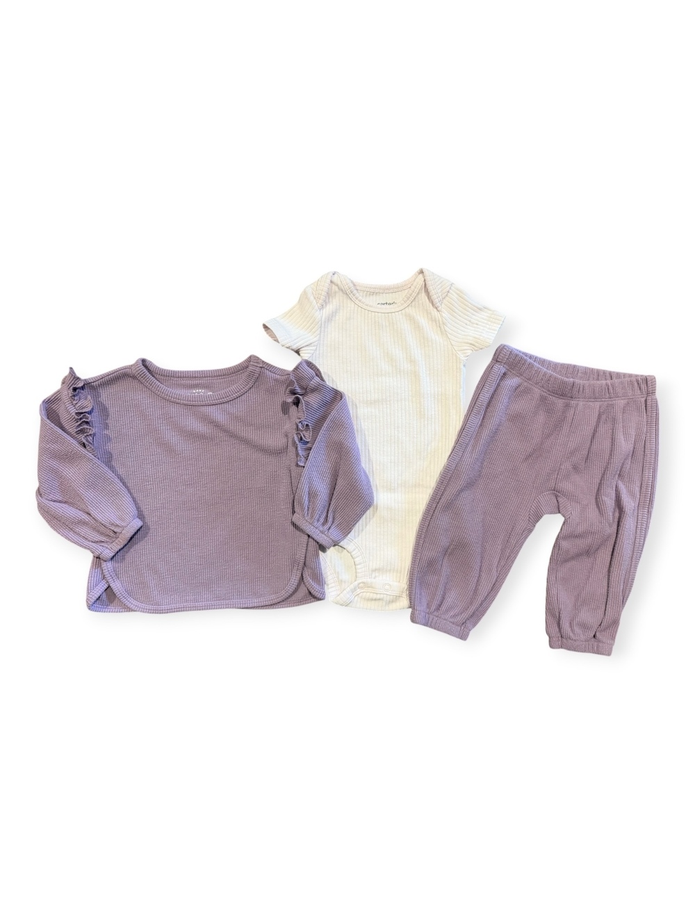 Cat & Jack and Carter's Baby Clothing Set 12M - Purple Long Sleeve Set